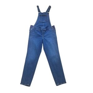 Old Navy Maternity Jean Overalls Blue Medium Wash 4 Straight